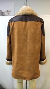 แจ็คเก็ตหนังแกะคุณภาพเยี่ยม สไตล์ใหม่ 2026 เสื้อโค้ทหนังสีน้ำตาลสไตล์เรโทรสำหรับผู้ชาย คอและปลายแขนเสื้อทำจากหนัง - Product Image 4