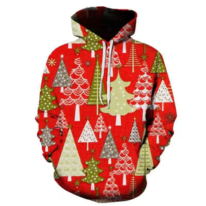 Sudadera con capucha bordada de diseñador con estampado navideño personalizado Sudadera CON CAPUCHA DE Navidad de gran tamaño de tela de lana - Product Image 3
