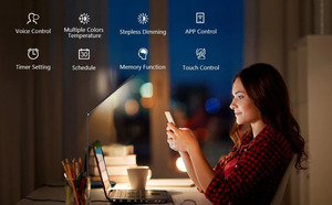 Alexa <span class=keywords><strong>Google</strong></span> homekit 5 niveles de brillo ajustable 600lm lámpara de escritorio inteligente kit de hogar y dispositivos de sistema para IOS Android - Product Image 6