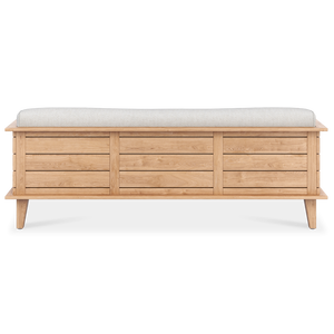 Banquette-lit moderne en bois de teck massif Yanesa pour intérieur ou extérieur avec coussins moelleux recouverts de tissu - Product Image 4