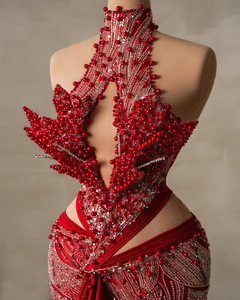 Vestido de Novia Tradicional Turco de Primera Calidad, Elegante Vestido de Novia Largo Hasta el Suelo, Estampado Floral, con Cuentas, Transpirable, para Mujer - Product Image 4