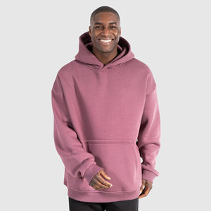 Custom Oversize Pullover Raw Hem 450 Gsm Hombres Invierno Fleece Hoodie Relieve Impresión Gruesa Con Capucha Haus Industries - Product Image 1
