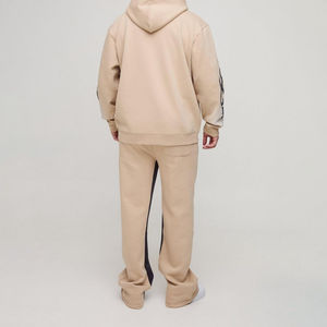 Survêtements Streetwear délavés à l'acide Ensemble de survêtements à capuche zippés Ensemble de pantalons de survêtement et sweat à capuche évasés vintage pour hommes avec OEM - Product Image 2