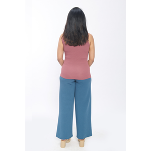 Débardeur élégant violet sans manches pour femmes mélange de polyester col rond coupe extensible léger quotidien et superposition - Product Image 1