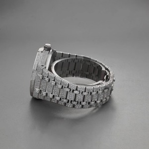 Reloj de Hip Hop con Diamantes Moissanite para Hombre, Diseño en Plata y Chapado en Oro, con Anillo de Piedras con Claridad VVS, Gran Venta - Product Image 4