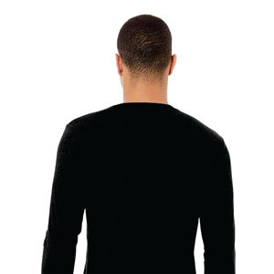 Airlume-Camiseta de manga larga Unisex, Camiseta de algodón peinado y anillo, 52% poliéster, 32, 48% oz, color negro sólido, brezo CVC, 4,2 - Product Image 6