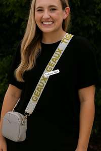 Bolso bandolera con cuentas de moda Correa Geaux Tigers Patrón Blanco y amarillo Ideal para boutiques y regalos - Product Image 2