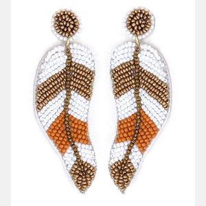 Bird Shaped Beaded Embroidered Earrings <b>Fashion</b> <b>Jewellery</b> Seed Bead Hand Embroidery Earrings - Product Image 6