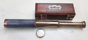 Telescopio de catalejo de latón náutico con caja de madera, regalo de navegación de la Marina marítima coleccionable, telescopio de viaje - Product Image 4