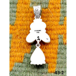 Pendentif en turquoise fait main du sud-ouest avec incrustation de Palomino Golden Hill et monture en argent sterling - Product Image 4