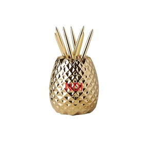 Récipient de rangement pour crayons et stylos en fil métallique plaqué or Style unique Porte-crayons en métal aluminium - Product Image 5