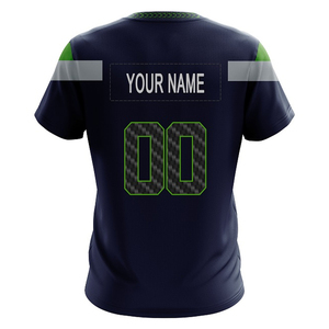 เสื้อทีมอเมริกันฟุตบอลสำหรับผู้ใหญ่แบบสั่งทำพิเศษ พิมพ์ลายด้วยเทคนิค Sublimation ด้านหน้าเป็นตัวอักษร  ผ้าโพลีเอสเตอร์ 100% ป้องกันรังสียูวี คุณภาพดีที่สุด - Product Image 2