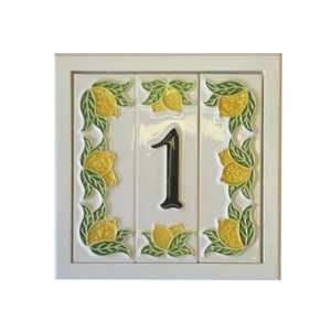 Hiện đại lõm chanh thiết kế vẽ tay mùa hè tươi gốm đen bóng Nhà số gạch trang trí kỹ thuật số gạch - Product Image 3