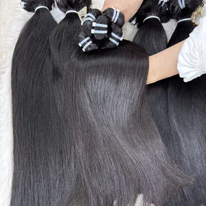 Cheveux naturels droits vietnamiens Bla trame Double dessiné cheveux vierges crus cuticules alignés Extensions de cheveux humains en gros - Product Image 1