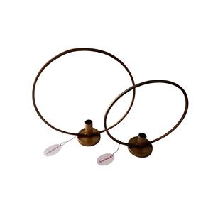 Bougeoir en métal à cercle rond le plus demandé pour bougies coniques et chauffe-plat Support décoratif de Noël - Product Image 2