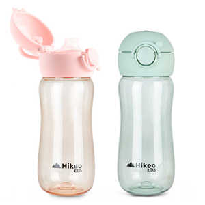 Botellas de Agua Deportivas de Plástico Tritan para Niños Hikeo, Tapas Herméticas, Rosa y Verde, para Niños Activos - Product Image 1