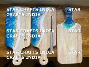 SCI indien artisanat résine avec planche à fromage en bois d'acacia planche de service en résine et bois plateau de service à fromage et planche à découper - Product Image 3