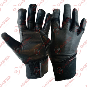 Leather Hand Protection Baseball Batting Gloves OEM <b>Softball</b> Batting Gloves Adjustable & Durable Genuine Leather Baseball Gloves - Product Image 2