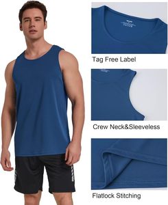 Men's Workout Tank <b>Tops</b> Sleeveless <b>Mesh</b> Muscle Gym Shirt Quick Dry - Product Image 4