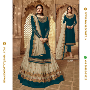 Nueva colección Georgette de satén con estampado pesado en Tarifa mayorista de Royal Export Surat - Product Image 5