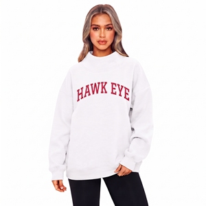 Custom High Quality Women's Mock Neck Sweatshirt Embroidery Logo Oversized Pullover Loose Fit <b>Fleece</b> <b>Top</b> for Women - Product Image 1