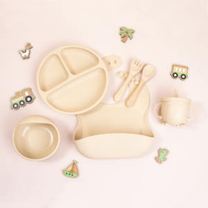 Lot <span class=keywords><strong>de</strong></span> 4 assiettes bébé en silicone avec ventouses, qualité alimentaire, pour l'alimentation des tout-petits et des enfants, vente en gros - Product Image 2