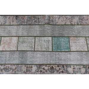 พรมสไตล์วินเทจแบบตุรกี ขนาด 2.6x5.8 ฟุต พรมขนสัตว์สีเทา - Product Image 5