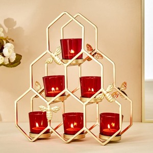 Bougeoir élégant en métal de haute qualité avec des lunettes Autres bougeoirs et lanternes pour la décoration intérieure - Product Image 1