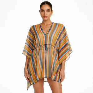 Caftan de plage pour femmes, motif animal moderne, imprimé, respirant, designs courts - Product Image 5