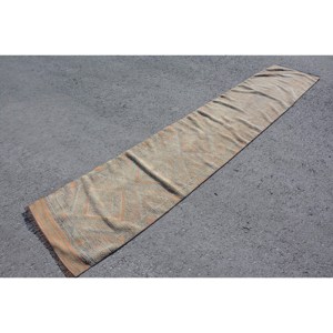 พรมปูพื้นขนแกะสไตล์ตุรกีโบราณสีเบจสีส้มขนาด23x121ฟุตทรงสี่เหลี่ยมผืนผ้าขนาดใหญ่สำหรับโถงทางเดินพรมหลังห้องทำจากยาง - Product Image 3