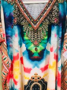 Glamorous Hot Summer Kaftan Vestidos Mujeres Impreso digital Largo Maxi Hasta el suelo Estilo occidental Algodón natural Resort Wear Prom - Product Image 4