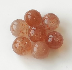Sphère de boules rondes de 8mm en pierre de soleil véritable, perles simples non percées DIY Jewelry Gemstone - Natural Loose Sunstone Top Quality - Product Image 4