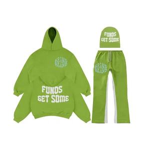 Conjunto de pantalones de chándal acampanados y Sudadera con capucha para hombre, ropa de calle, chándal de moda, conjunto de 2 piezas, chándal para hombre - Product Image 3