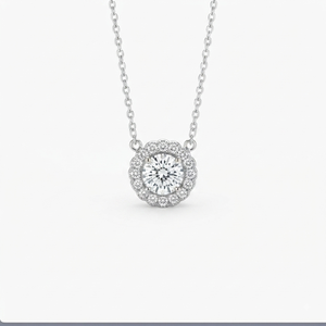 Anillo de Oro Blanco de 18K para Mujer, Corte Brillante Redondo con Halo, Diamante de Laboratorio Certificado por IGI, Estilo Clásico, Uso Diario, Regalo de Boda - Product Image 1