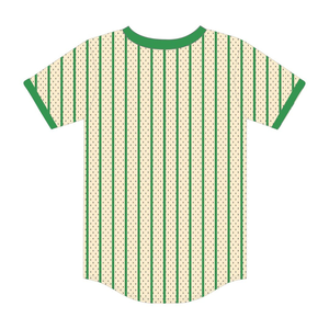 Camiseta de Béisbol a Rayas Color Marfil para Mujer, Ropa de Hermandad Griega, Estilo Universitario Rosa y Verde, Elegante Ropa Griega - Product Image 6