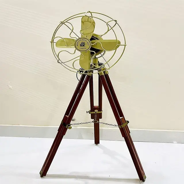 Antique Brass tầng Fan Made đối với Royal hải quân London thiết kế Antique trong nhà thường vụ tầng Fan Tripod đứng trang trí nội thất