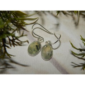 Pendientes pequeños de Prehnita delicada de Plata de Ley 925, joyería de piedras preciosas verdes hecha a mano, regalo de moda diario para ella - Product Image 4