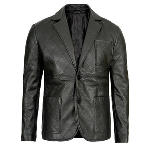 แจ็กเก็ตหนังลายควิลท์สำหรับผู้ชายเสื้อโค้ทฤดูหนาวลำลองปิดซิปด้านหน้ามีซิปปิดกันลมเป็นมิตรกับสิ่งแวดล้อม - Product Image 6