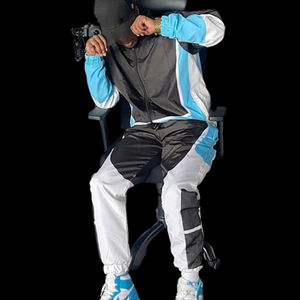 Chaqueta cortavientos transpirable Conjuntos cortavientos de dos piezas para hombres Chándales cortavientos al por mayor - Product Image 4