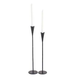 Juego de 2 Portavelas Creativos de Hierro, Candelabros Modernos de Metal Negro para Decoración de Mesa de Comedor, Bodas y Hogar, Regalo de Hierro Hecho a Mano - Product Image 1