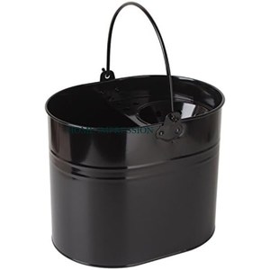 Cubo de fregona galvanizado, calidad superior, Cubo de limpieza de suelo de diseñador hecho a mano, Cubo de leña de Metal con recubrimiento de polvo negro clásico - Product Image 1