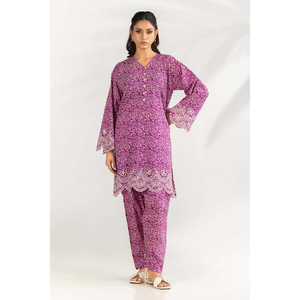 Ensemble coordonné bohème tendance pour femme en mousseline imprimée avec logo brodé, taille XS, pour tenues printemps/été - IPST-77425 - Product Image 4