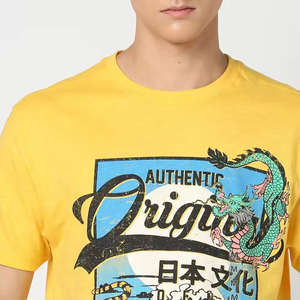 Produit à la mode séchage rapide bouffée impression Logo hommes O cou chemises tenue décontracté coton/fibre de bambou épaule régulière t-shirt pour hommes - Product Image 5