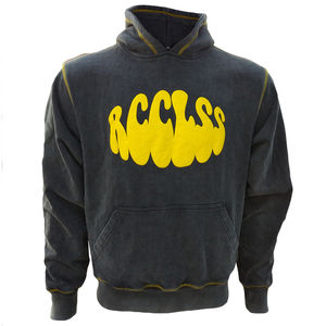 Sweat à capuche délavé personnalisé pour hommes, point contrasté, pull vintage, sweat à capuche en coton, impression bouffante, sweats à capuche décontractés en détresse - Product Image 1