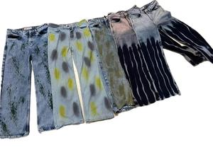 Jeans personnalisés légers délavés | denim baggy brodé respirant unisexe pour la mode de rue - Product Image 6