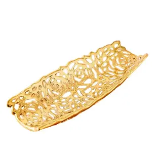 Bandeja de servicio de aluminio de oro rosa hecha a mano, tamaño personalizado para hoteles y bodas, plato elegante para frutas y chocolates - Product Image 3