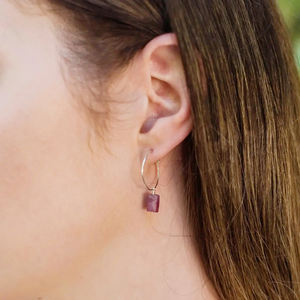 925 <b>Silver</b> Raw Moissanite Trendy Wedding/Anniversary Hoop Earrings-Handmade <b>Wired</b> Hoops-Gold Plated for Women - Product Image 1