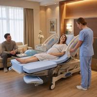Lit d'accouchement électrique LDR, lit d'hôpital, lit de maternité CH-T600, moteur LINAK, hauteur basse 510 mm, verrouillage centralisé, 240 kg