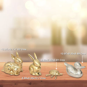 Meilleure qualité Original indien usine dessus de table pièce maîtresse salon décor à la maison or argent finition aluminium lapin Diwali métal - Product Image 3