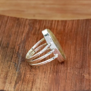 แหวนทองรูไทล์925เงินสเตอร์ลิงทำด้วยมือสามวงยาวควอตซ์ของขวัญเครื่องประดับ - Product Image 3